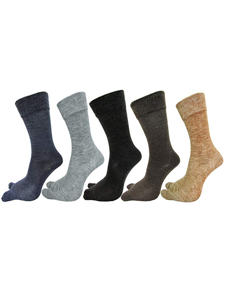 Warm Woolen Calf Length Thumb Socks Set of 5 Pairs